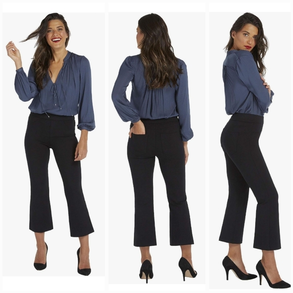 Spanx The Perfect Black Pant Cropped Flare Leg Ponte Size Medium - Picture 7 of 12